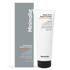Masque Minimalist, bouteille du soin capillaire, répare les cheveux endommagés en profondeur.