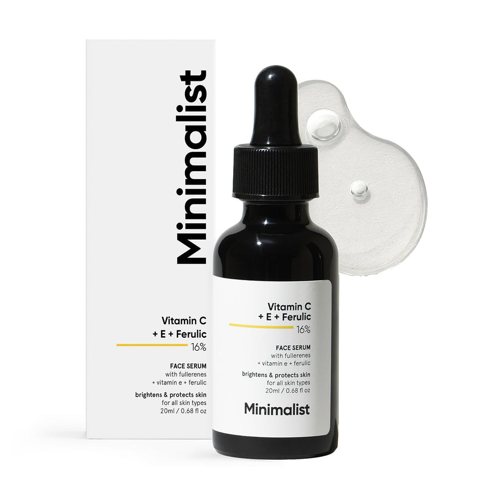 Sérum Minimalist vitamine C-E-ferulique, bouteille élégante pour votre routine beauté.