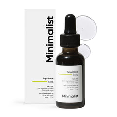 Huile Minimalist Squalane dans flacon-pompe, hydratation rapide et peau douce.