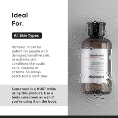 Tonique exfoliant glycolique Minimalist pour cuir-chevelu, rafraîchissant et équilibrant.