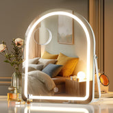 Miroir vanité MINISO lumineux en arche 12x14 offrant une couverture faciale sans angles morts.