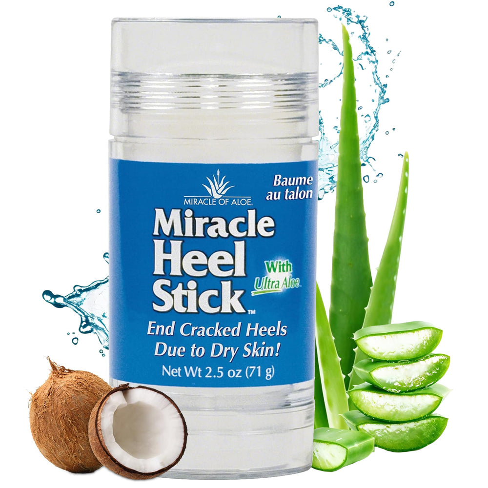 Miracle of Aloe talons : application du stick pour hydrater et lisser les talons secs.
