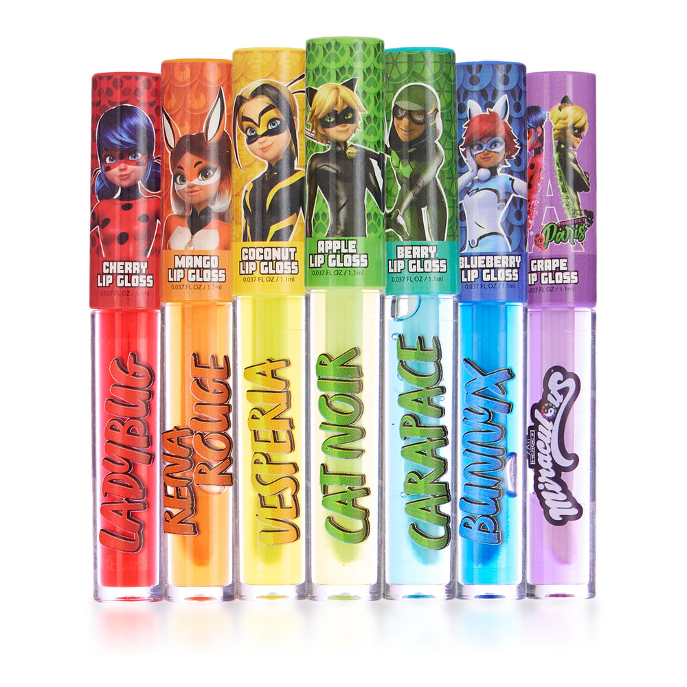 Ensemble Miraculous gloss lèvres tubes, application précise et fini brillant durable.