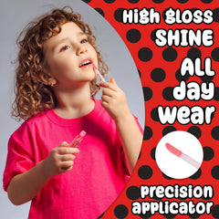 Saveur pomme Miraculous gloss lèvres, couleur naturelle et application ciblée.