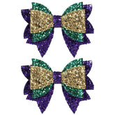 Épingle Miroksh nœud scintillant Mardi Gras violet-or-vert idéal pour fêtes