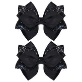 Barrette Miroksh ruban noir paillettes, idéale pour une coiffure festive.
