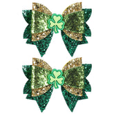 Miroksh barrettes Saint-Patrick scintillantes dorées et vertes, fixation sûre pour cheveux.