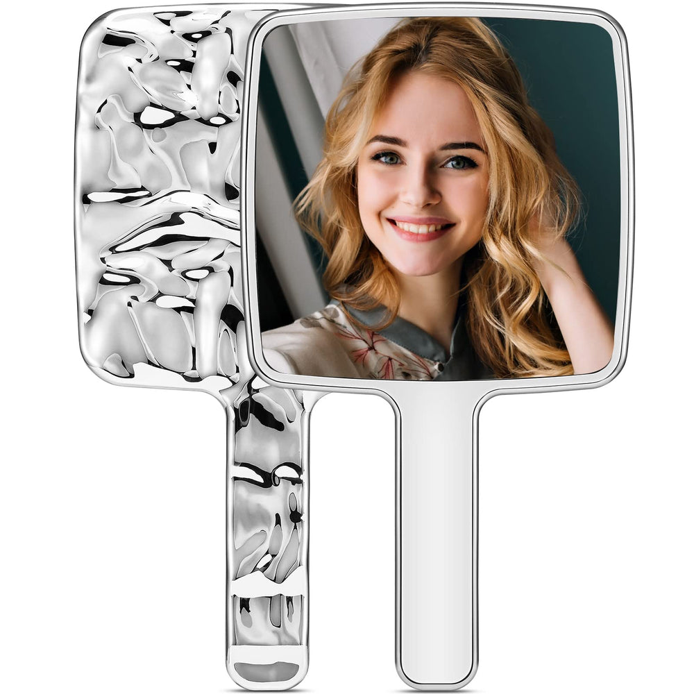 MIRRORNOVA Miroir portatif avec motif ondulé d'eau sur le dos, élégant et durable.