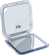 MIRRORVANA miroir compact 15x pour voyage, retouches rapides en déplacement.