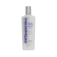 Mirta De Perales Shampoo lait protéines, bouteille visible et douceur renforcée.