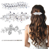 Pinces à cheveux Miskate avec paillettes et perles, idéal pour un look de mariée