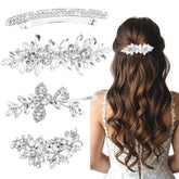 Miskate pinces-cheveux strass barrette argent – allure chic pour cérémonie.