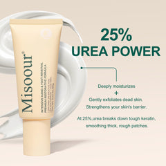 Application sur les mains avec la crème Misoour 25% urée.