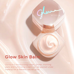 Texture crème légère du Glow Skin Balm facilitant l'application rapide.