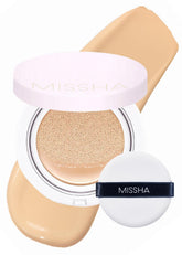 MISSHA Magic Cushion No.23 Natural Beige: bouteille affichant la teinte claire et lumineuse