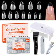 Misssix embouts ongles gel amande courts, pose facile et durable.