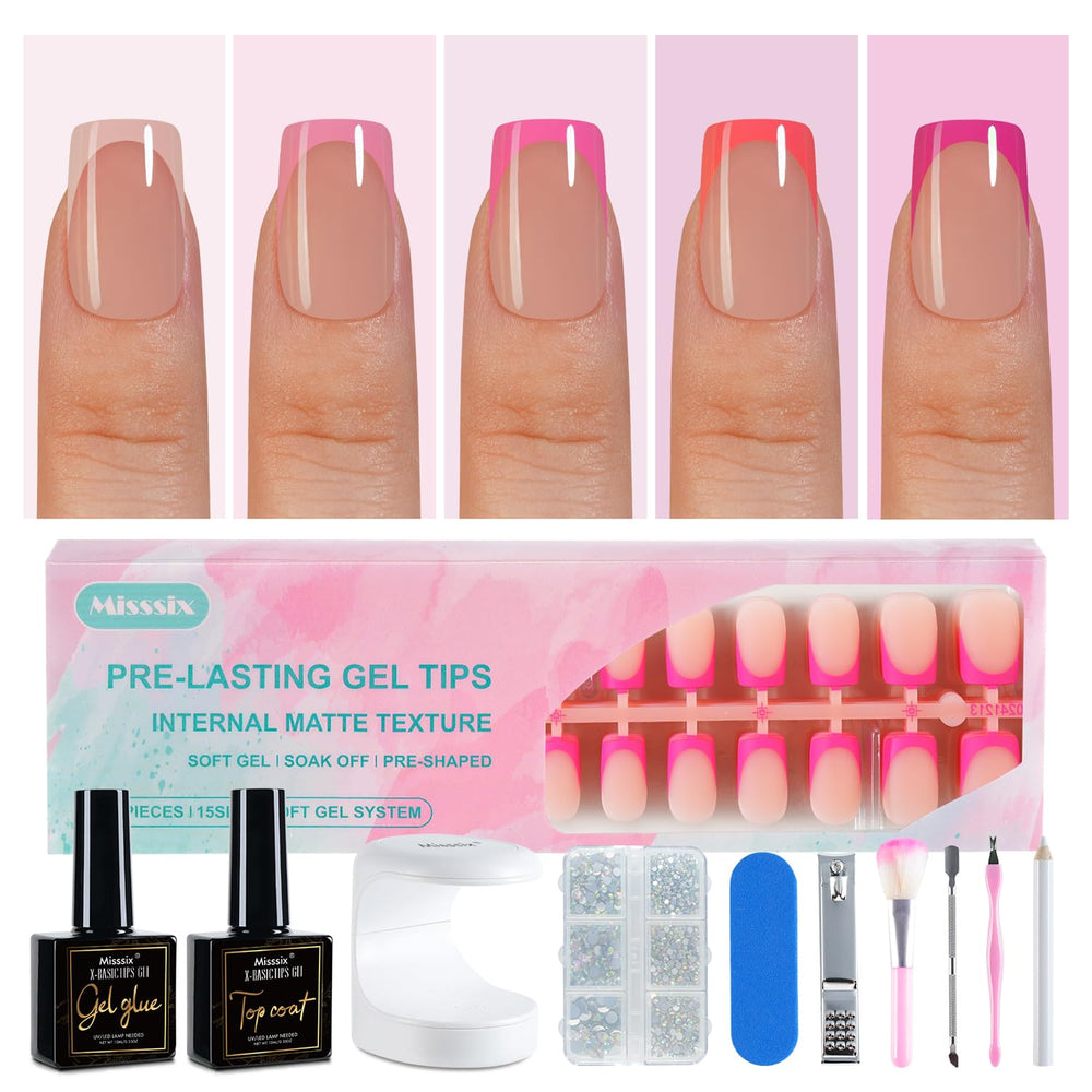 Misssix onglets pointe francaise – kit complet 150 pieces pour manucure a domicile