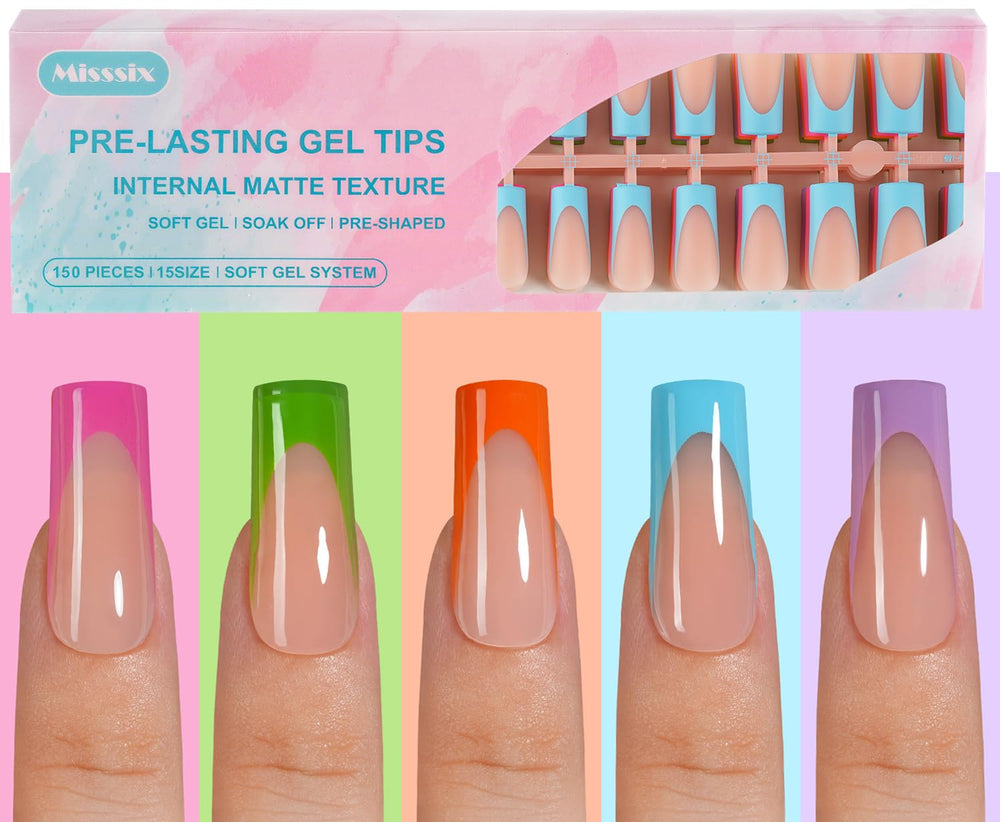 Misssix ongles gel francais carre long : extension rapide et elegante