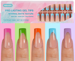 Misssix ongles gel francais carre long : extension rapide et elegante