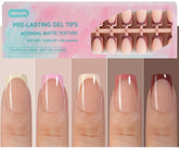 Ongles Misssix Gel Tip presse sans ponçage, fixation rapide et adhérence renforcée.