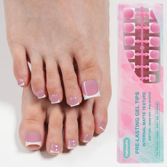 Misssix ongles orteils bord blanc posé facilement.