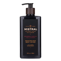 Mistral Bourbon Vanilla Lotion corps – bouteille élégante avec hydratation durable.