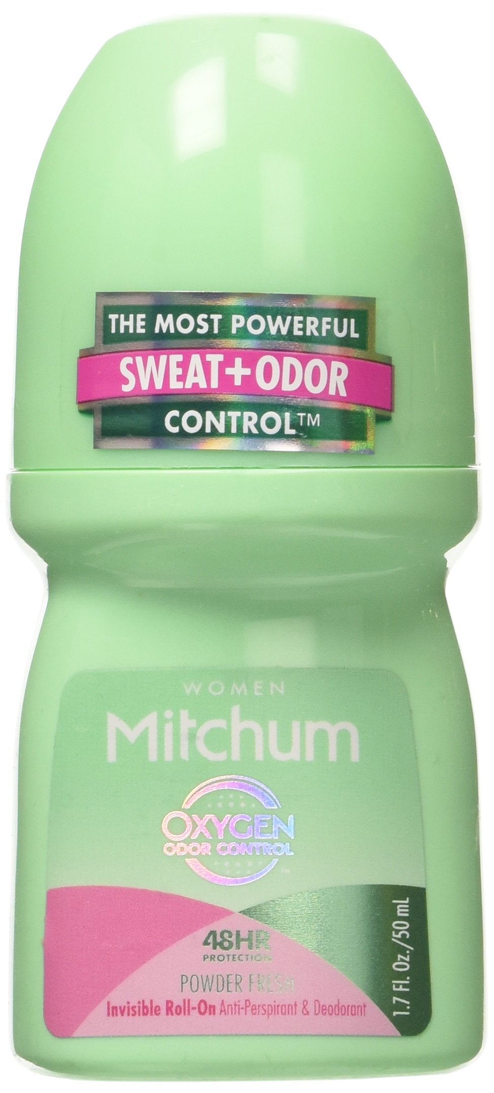 Mitchum pour femmes Roll-On, bouteille Poudre Fraîche, fraîcheur durable.