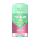 Mitchum Powder Fresh gel deodorant application for all-day freshness.