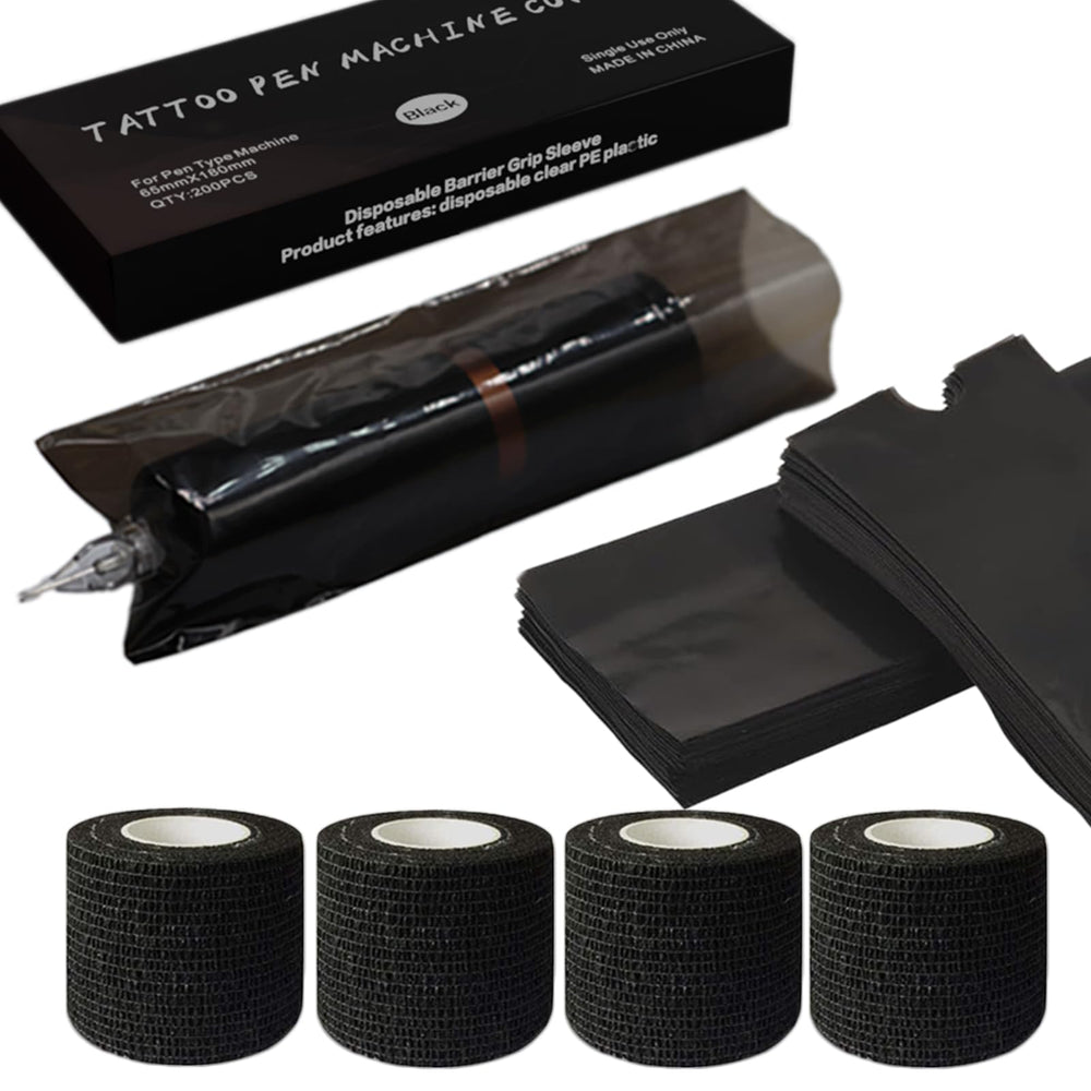Capuchons Miuxia pour stylo tatouage noir, protection fiable et ajustement sûr.