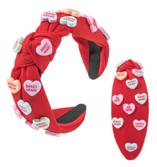 Mixcbe bandeau coeur rouge, noeud large pour un look chic et durable.
