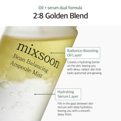 Mixsoon brume-ampoule équilibre haricot est idéale en déplacement pour un visage rafraîchi.