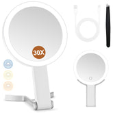 Miyadiva: miroir-loupe 30x et 1x pour détails précis lors du maquillage.