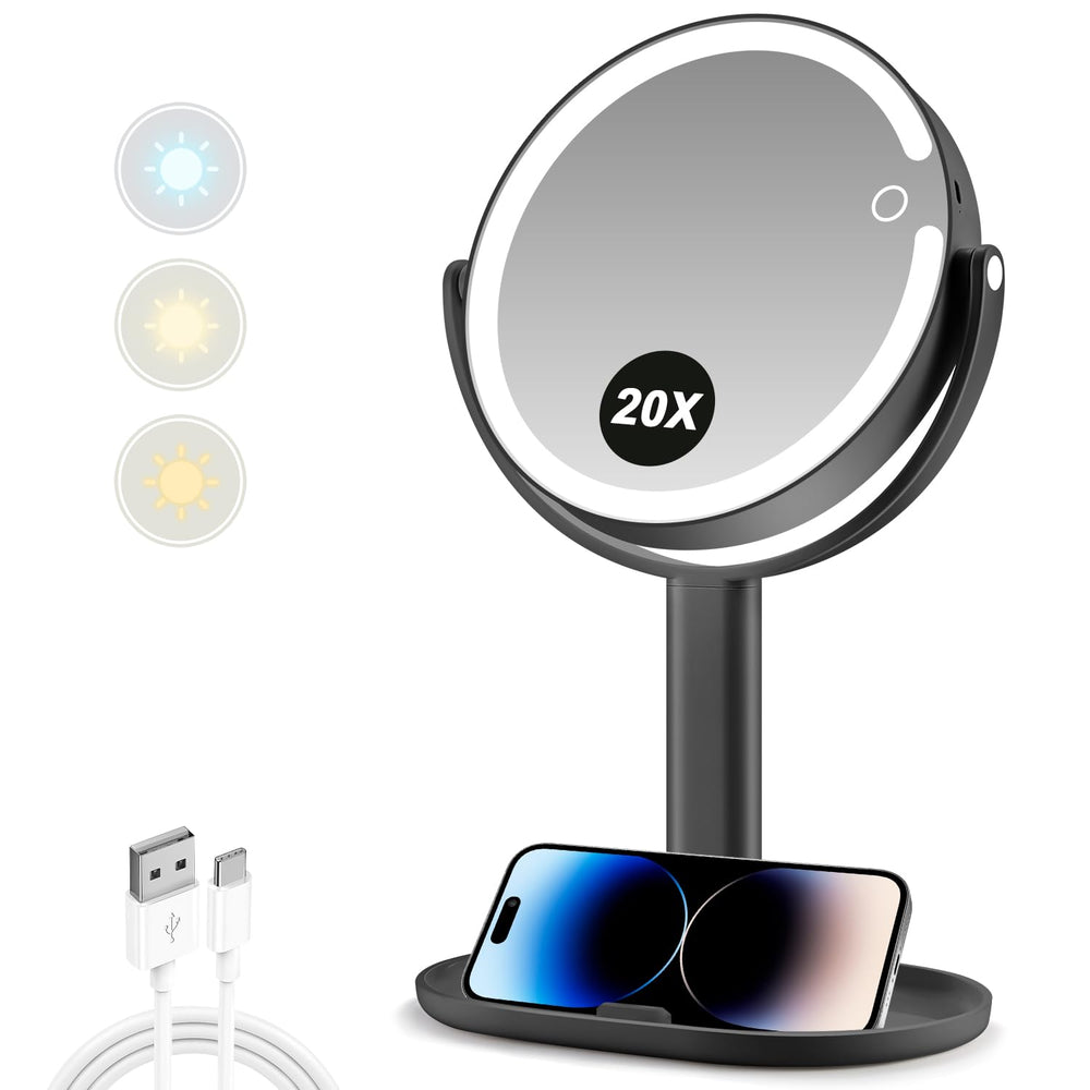 Miyadiva miroir maquillage lumineux avec 80 diodes pour un éclairage homogène