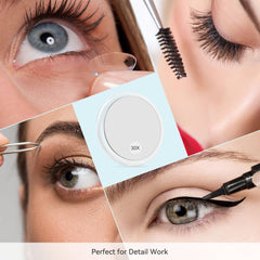 Utilisation maquillage des yeux, grossissement 30x pour precision