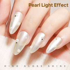 Finition brillante et lisse du vernis MizHSE sur les ongles.