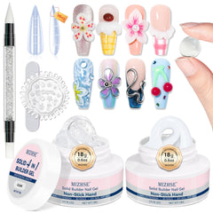 MIZHSE Gel Builder solide clair et blanc pour extensions faciles à domicile
