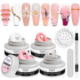MizHSE gel-builder-solide: kit complet pour extensions d’ongles et déco