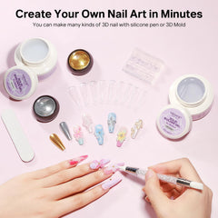 Stylo art ongle double tête MIZHSE, détail précis et net.