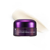 MIZON Collagen Power Firming Eye Cream jar closeup showing creamy texture for hydration