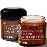 Crème MIZON à la bave d'escargot, texture légère et hydratante.