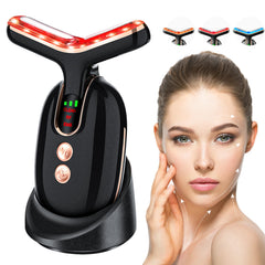 MKISCWEI Masseur visage avec lumière rouge pour revitaliser la peau et douceur.