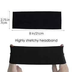 MLMOMVME bandeau coton noir extensible, maintien fiable sur cheveux épais.