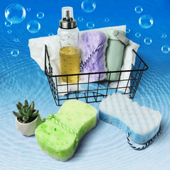 Éponge exfoliante MMGGFQ verte, texture douce et efficace pour le gommage.