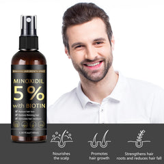 MOC LINK Minoxidil 5%, embout pulvérisateur pour une application précise.