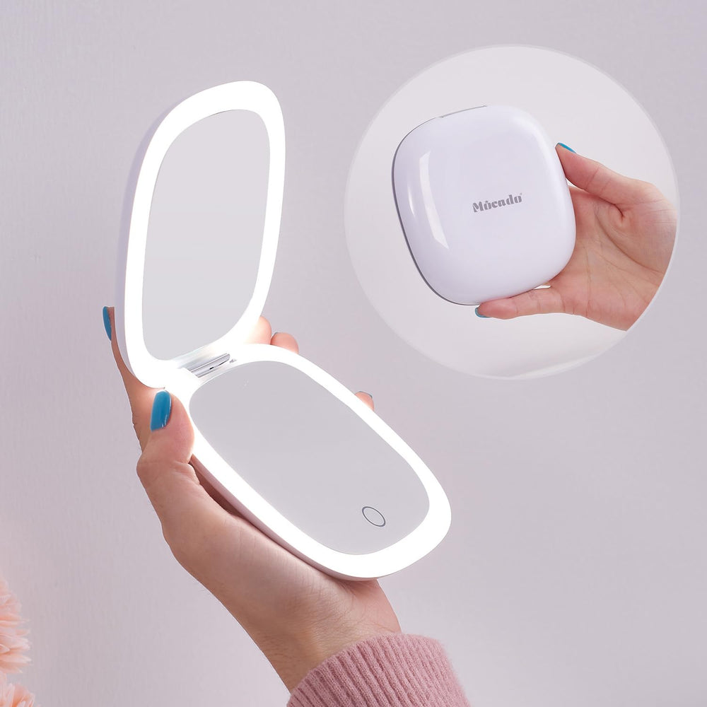 Mocado Miroir compact 1x lumineux pour vérifier rapidement le maquillage.