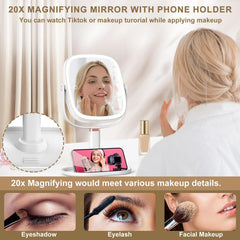 Mocado miroir double-face rotation pour vue générale et détails.
