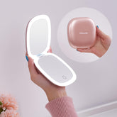 Mocado miroir LED compact voyage avec 1X/10X pratique en déplacement.