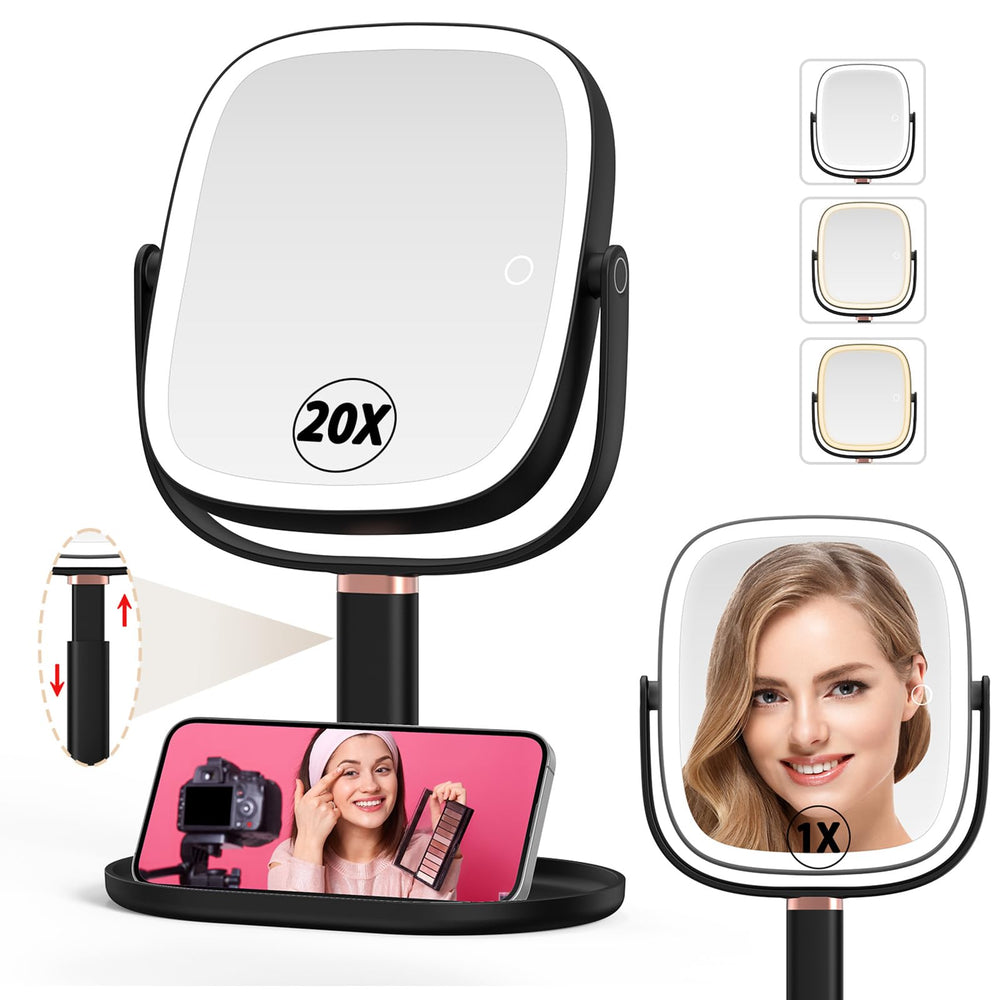 Mocado miroir maquillage lumineux avec double face pour vue globale et détails
