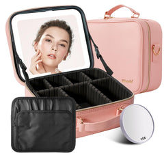 Mocado sac-maquillage de voyage avec miroir éclairé intégré, pratique en déplacement.
