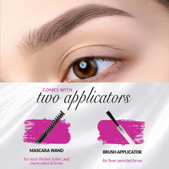 Modèle dans une bouteille, brosse sourcils pour contour et volume.